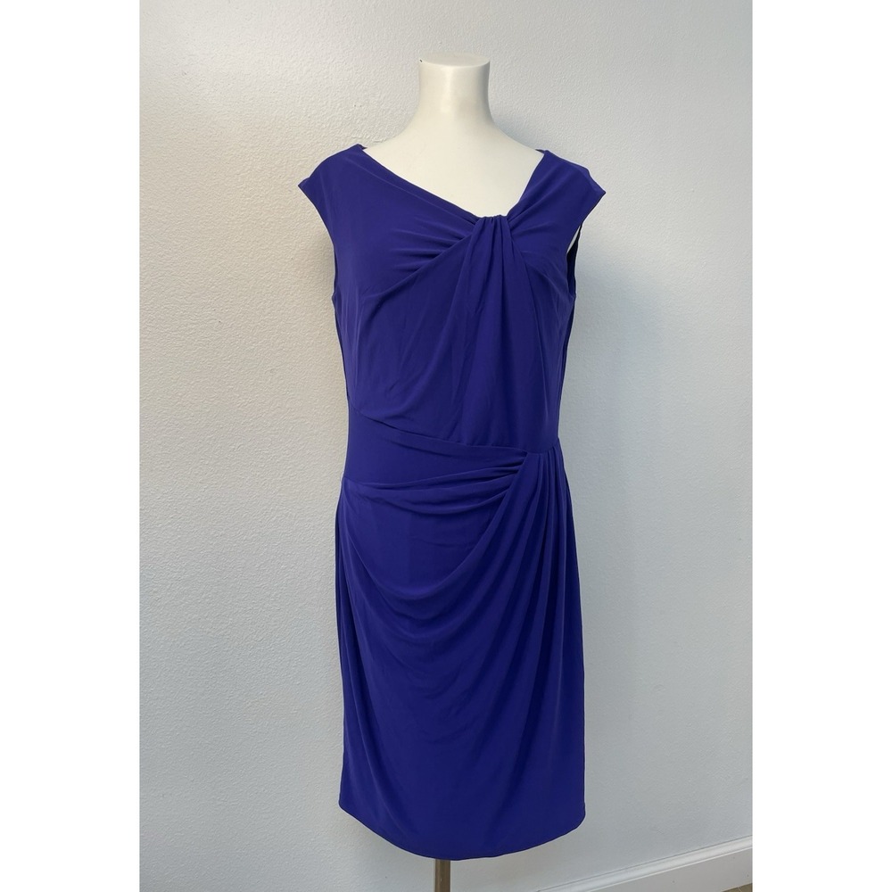 Lauren Ralph Lauren Women's Cinched Sleeveless Sheath Dress Size 10 Dark Purple